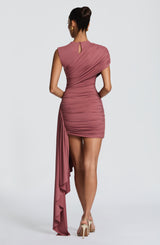 MARNIE MINI DRESS - ROSE BROWN