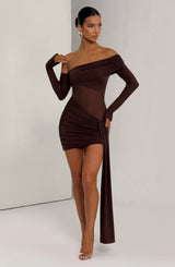 MAVRA MINI DRESS - PLUM BROWN
