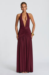 MELANIA MAXI DRESS - CHERRY LACQUER