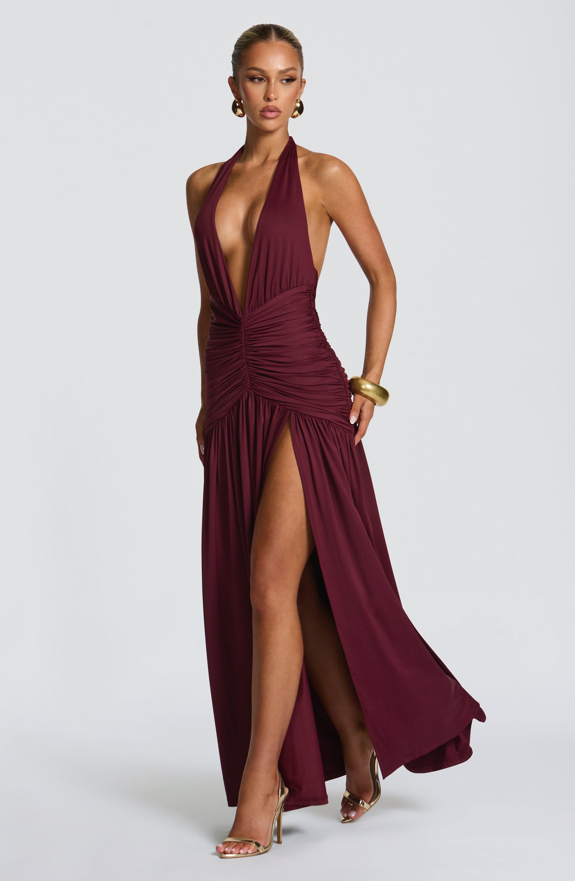 MELANIA MAXI DRESS - CHERRY LACQUER