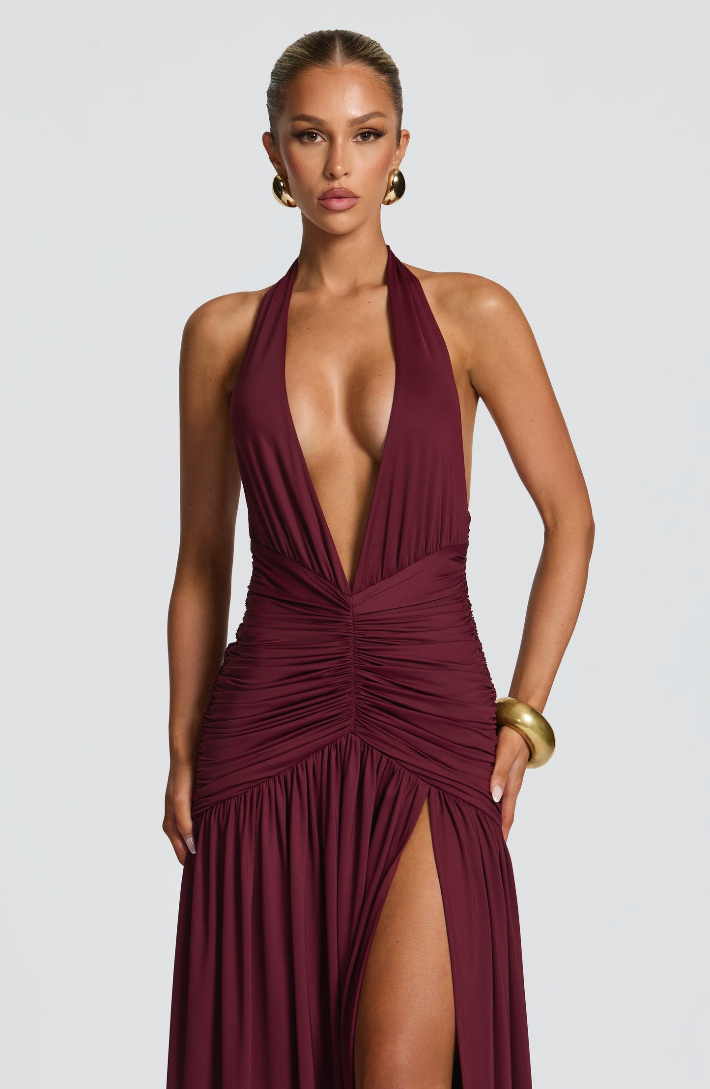 MELANIA MAXI DRESS - CHERRY LACQUER