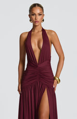 MELANIA MAXI DRESS - CHERRY LACQUER