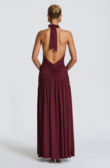 MELANIA MAXI DRESS - CHERRY LACQUER