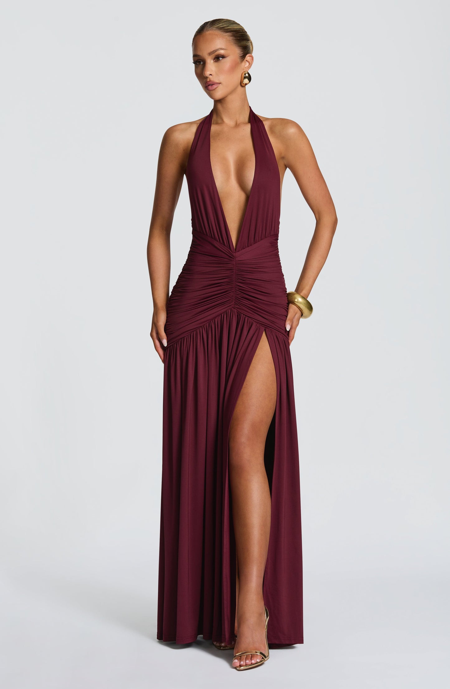 MELANIA MAXI DRESS - CHERRY LACQUER