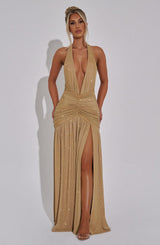 MELANIA MAXI DRESS - GOLD SPARKLE