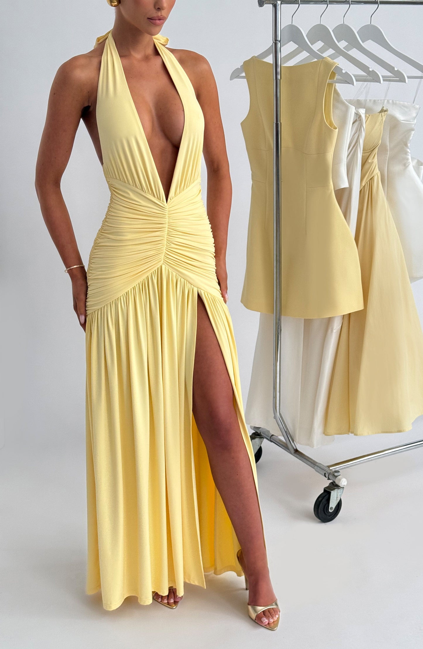 MELANIA MAXI DRESS - LEMON