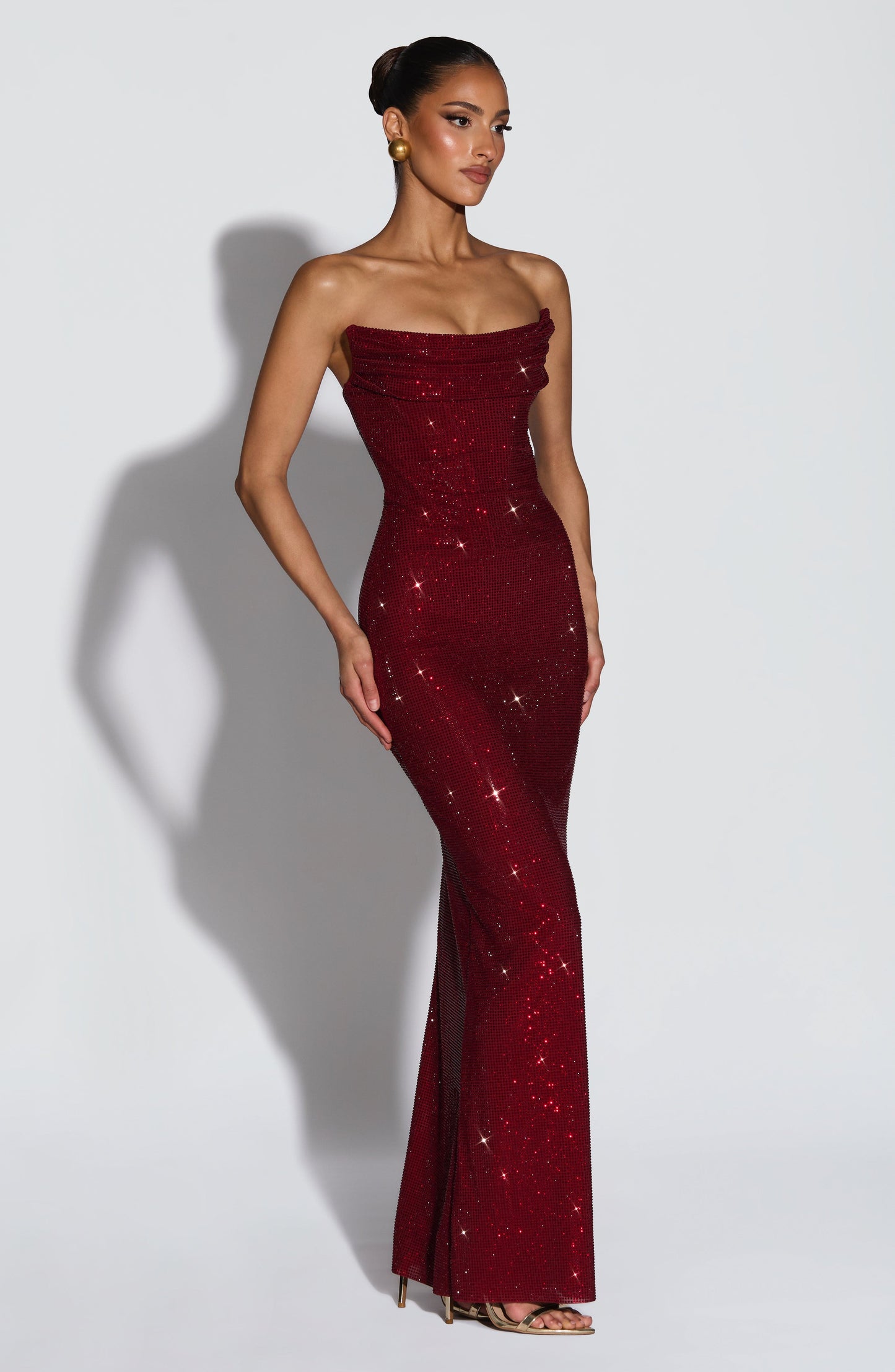 MIRABELLA MAXI DRESS - BURGUNDY