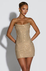MIRABELLA MINI DRESS - GOLD