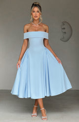 MIRANDA MIDI DRESS - BLUE