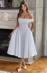 MIRANDA MIDI DRESS - IVORY