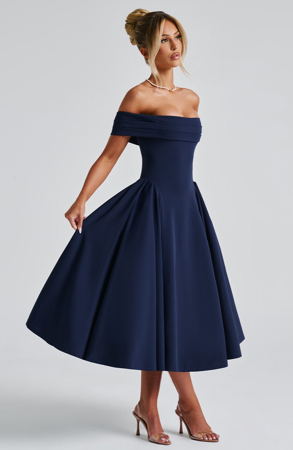 MIRANDA MIDI DRESS - NAVY