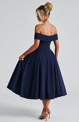 MIRANDA MIDI DRESS - NAVY