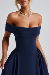 MIRANDA MIDI DRESS - NAVY