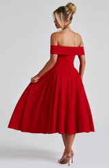 MIRANDA MIDI DRESS - RED