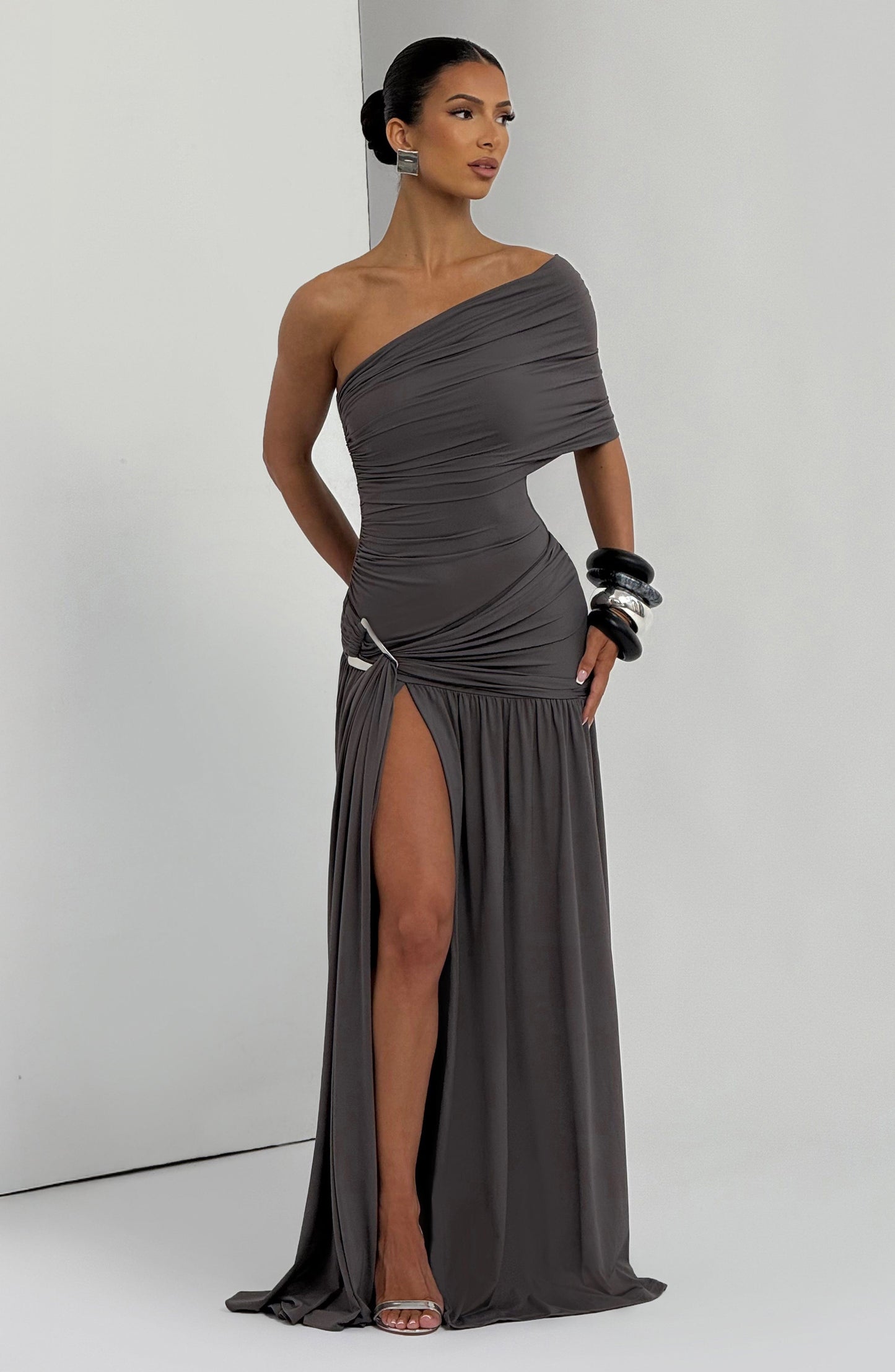 MONICA MAXI DRESS - CHARCOAL