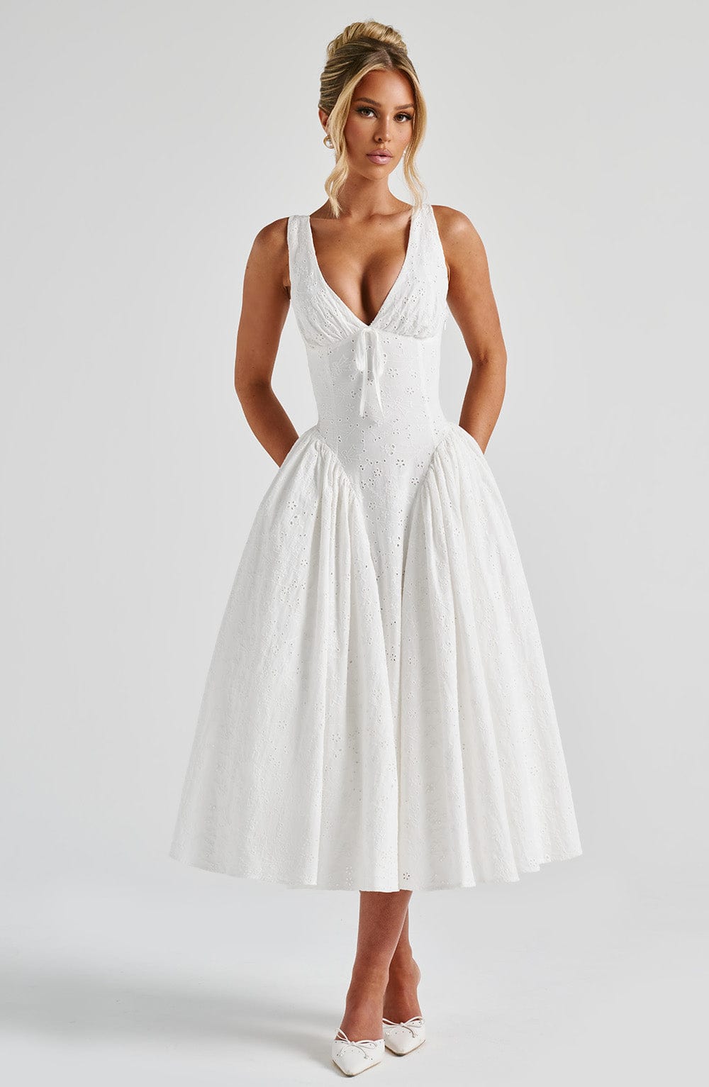 MONROE MIDI DRESS - IVORY