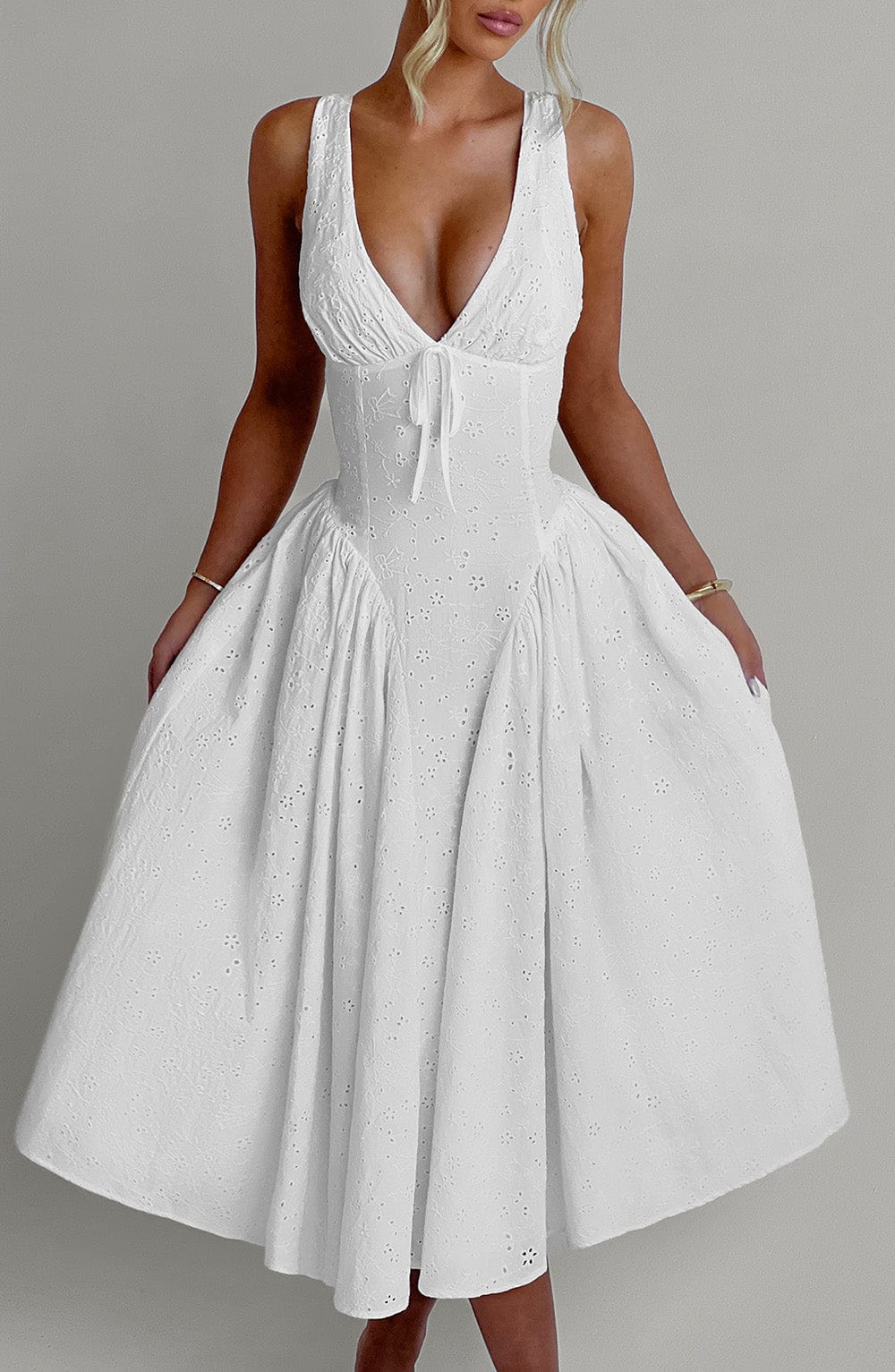 MONROE MIDI DRESS - IVORY