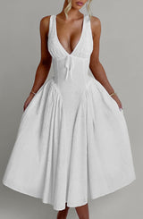 MONROE MIDI DRESS - IVORY