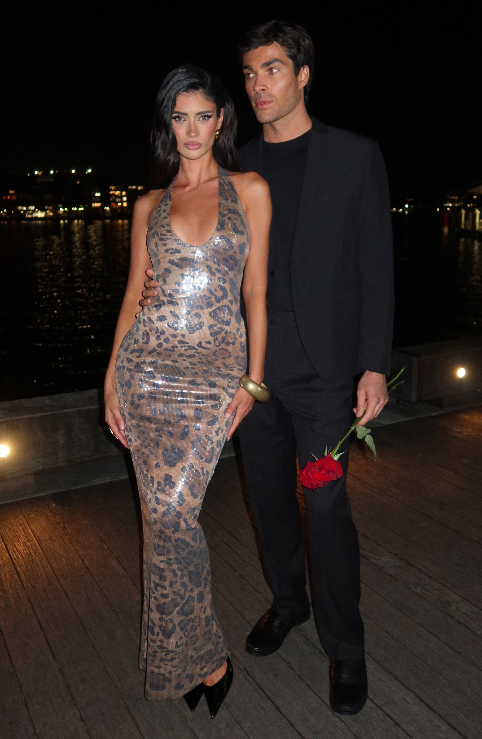 MORENA MAXI DRESS - SEQUIN LEOPARD PRINT