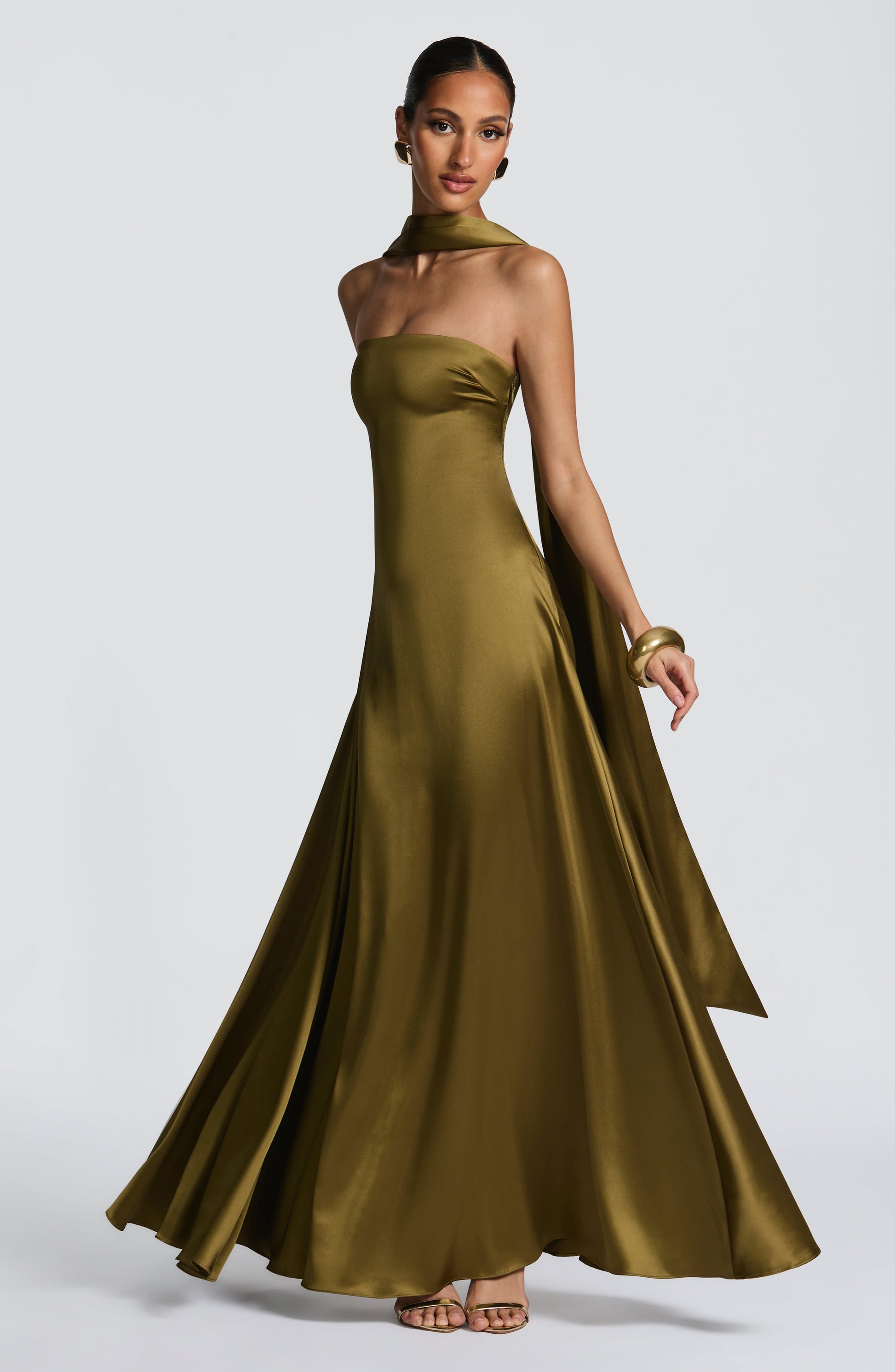 MORVEN MAXI DRESS - DEEP OLIVE
