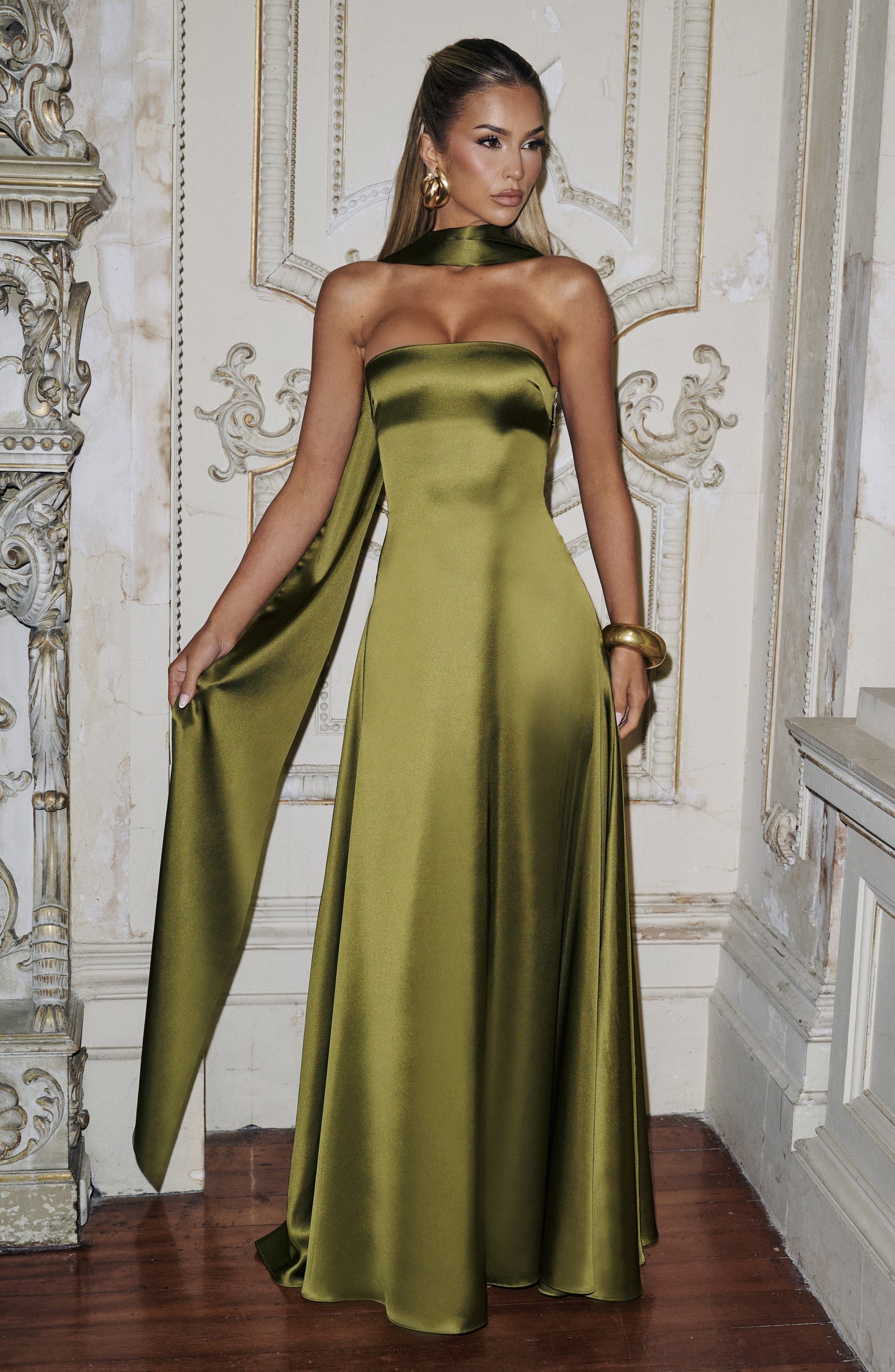 MORVEN MAXI DRESS - DEEP OLIVE
