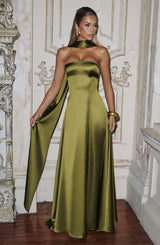 MORVEN MAXI DRESS - DEEP OLIVE