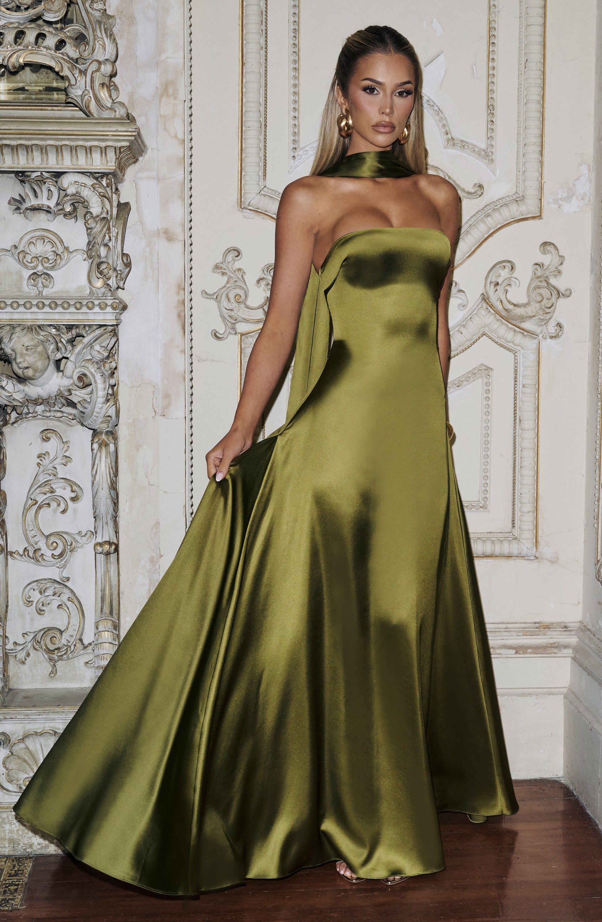 MORVEN MAXI DRESS - DEEP OLIVE