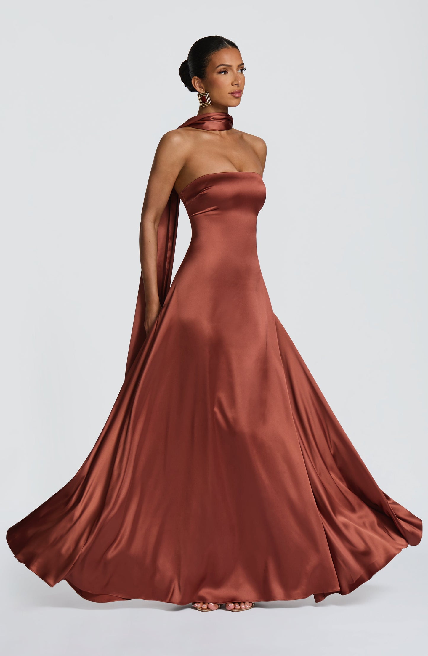 MORVEN MAXI DRESS - RUST