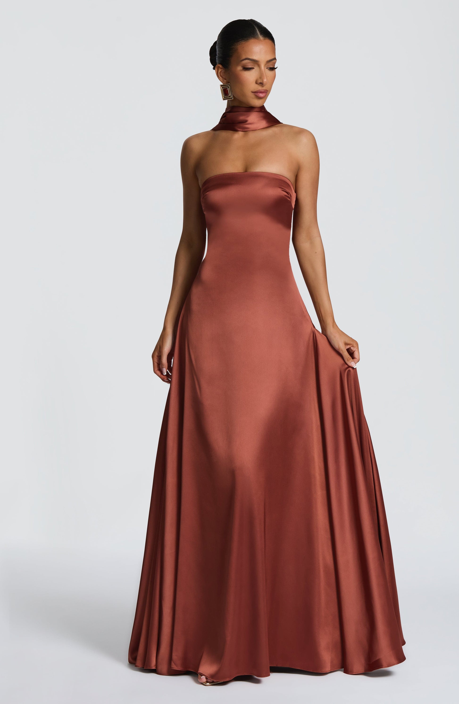 MORVEN MAXI DRESS - RUST