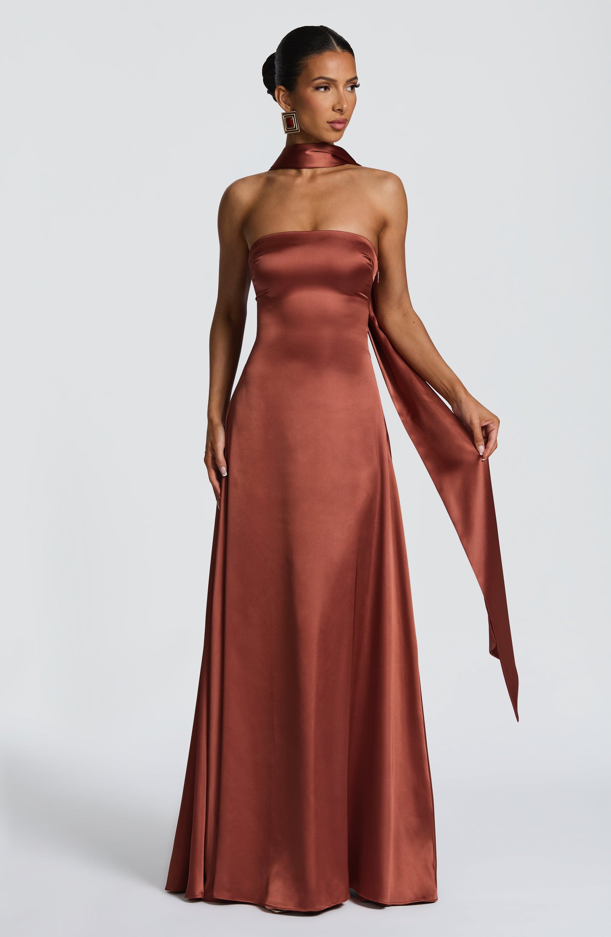 MORVEN MAXI DRESS - RUST