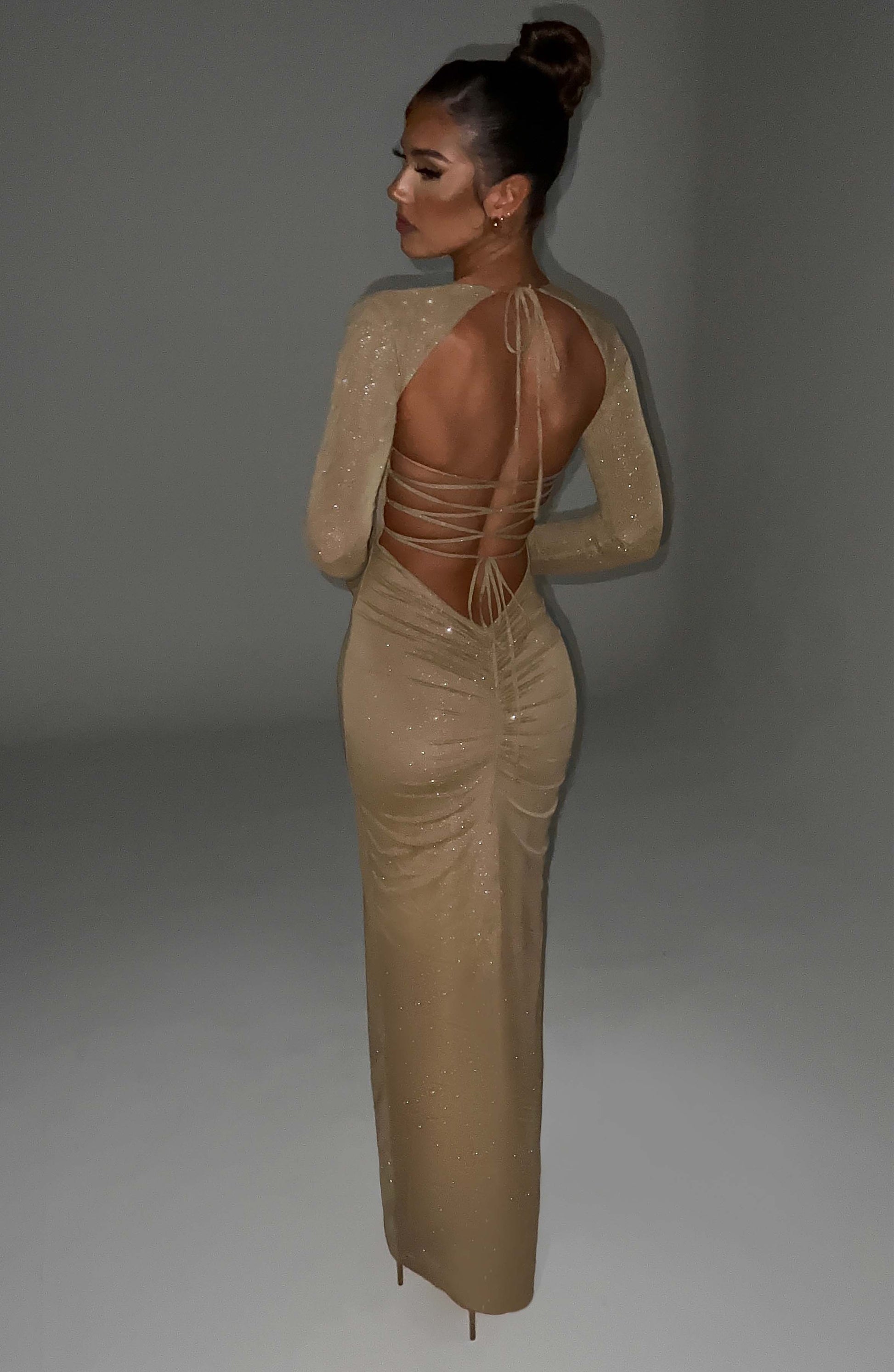 NADIA MAXI DRESS - GOLD SPARKLE
