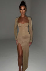 NADIA MAXI DRESS - GOLD SPARKLE