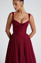 NATASSIA MIDI DRESS - BERRY