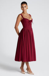 NATASSIA MIDI DRESS - BERRY
