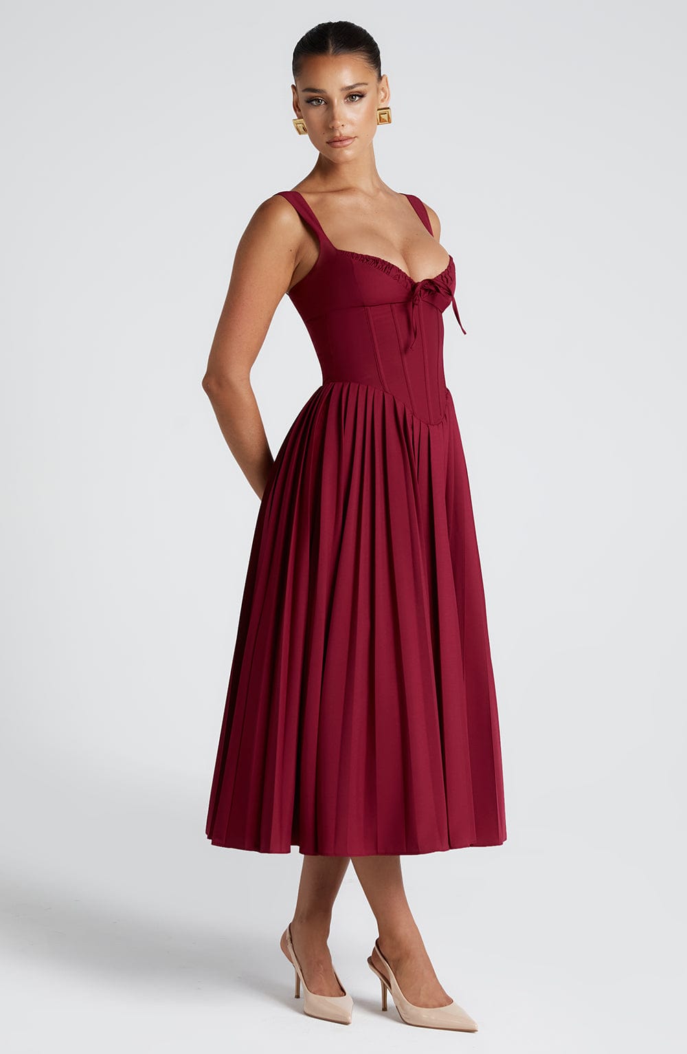 NATASSIA MIDI DRESS - BERRY