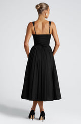 NATASSIA MIDI DRESS - BLACK/WHITE