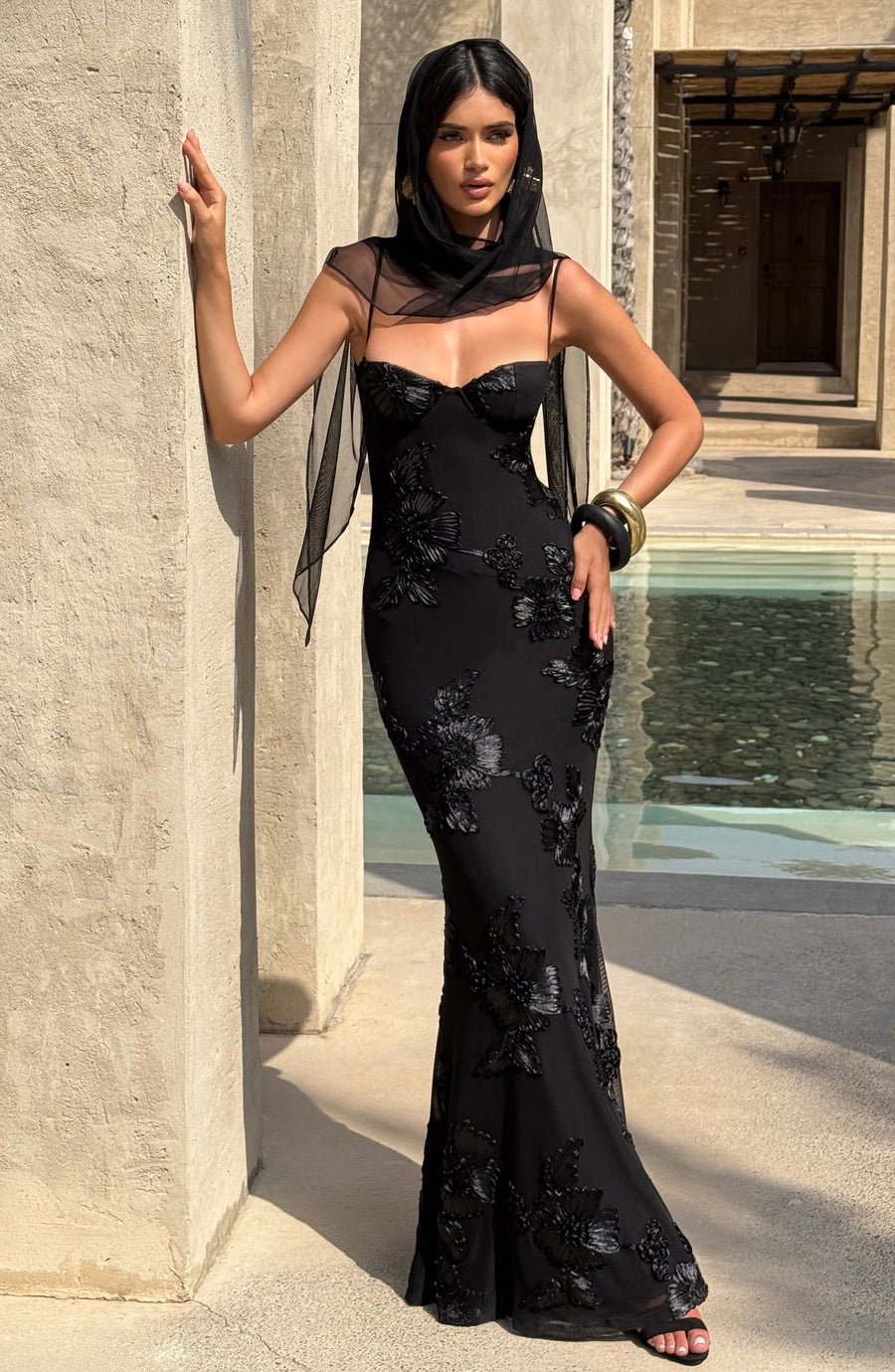 VESTIDO MAXI NEFERTITI - NEGRO