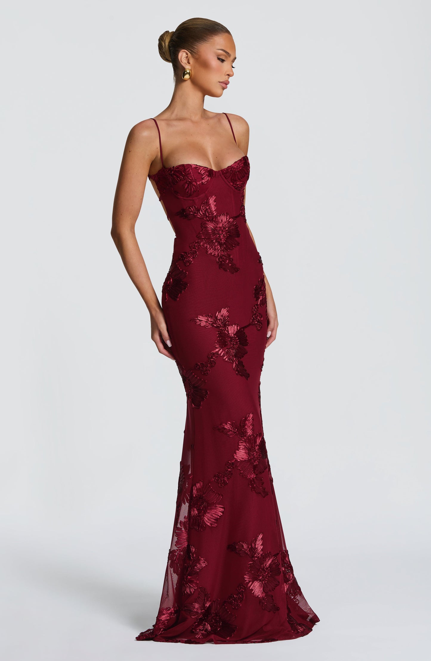 NEFERTITI MAXI DRESS - BURGUNDY
