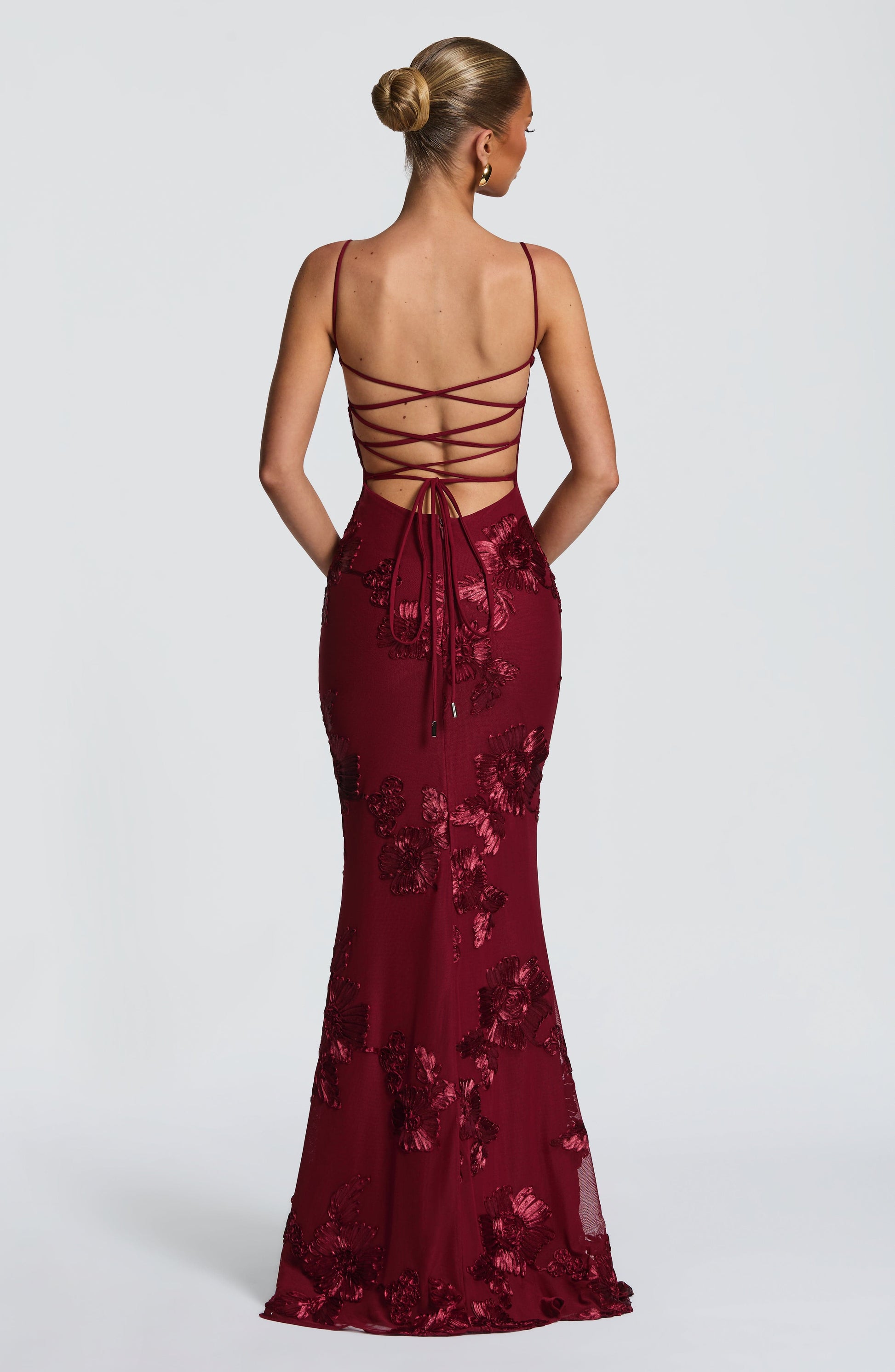 NEFERTITI MAXI DRESS - BURGUNDY
