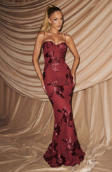 NEFERTITI MAXI DRESS - BURGUNDY