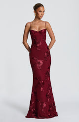 NEFERTITI MAXI DRESS - BURGUNDY