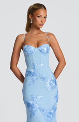 NEFERTITI MAXI DRESS - GLACIER BLUE