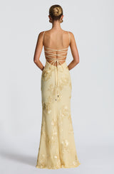 NEFERTITI MAXI DRESS - LEMON
