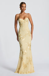 NEFERTITI MAXI DRESS - LEMON
