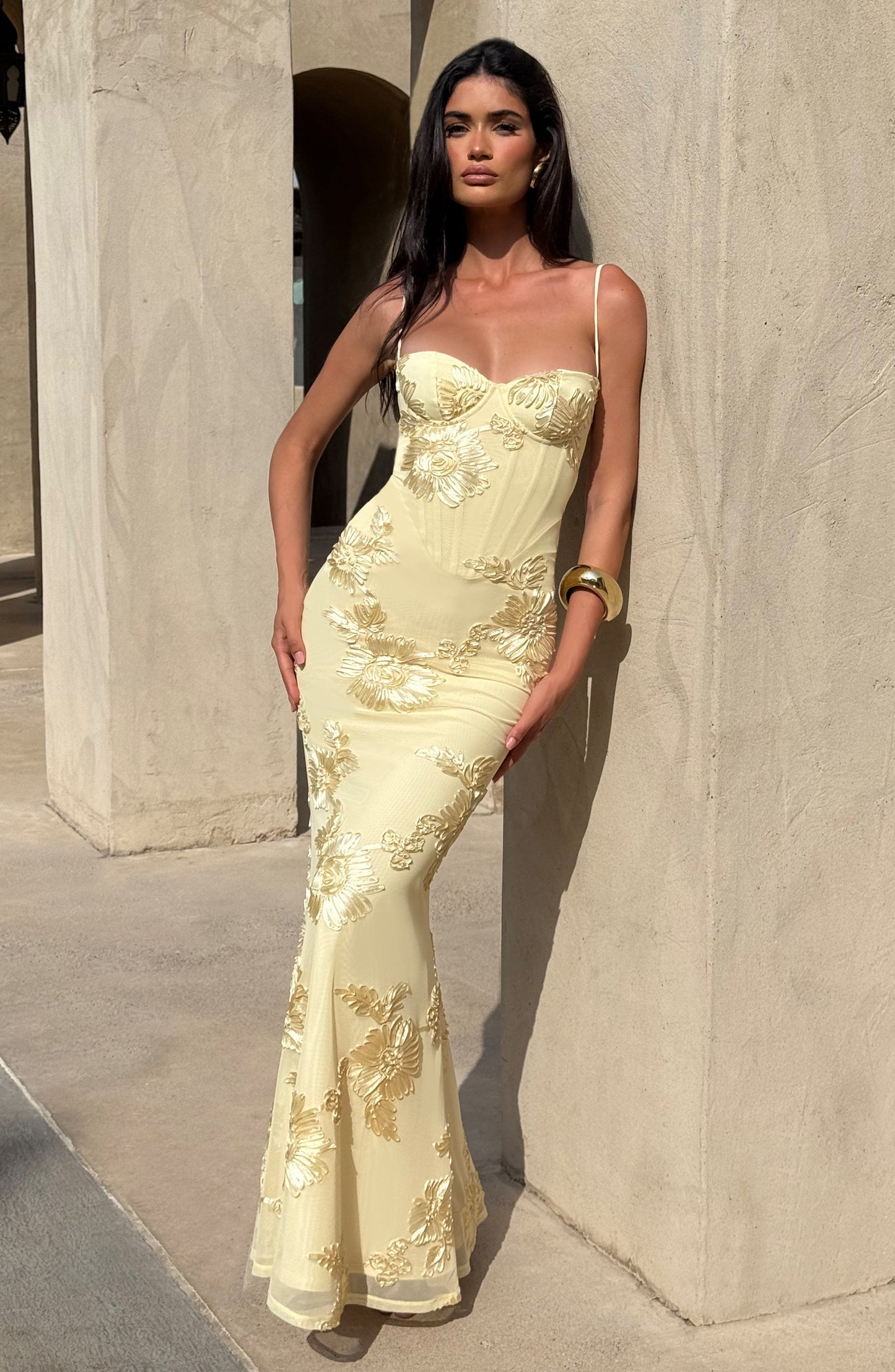 NEFERTITI MAXI DRESS - LEMON