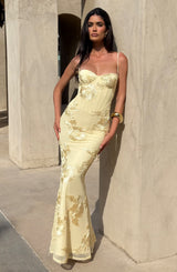 NEFERTITI MAXI DRESS - LEMON
