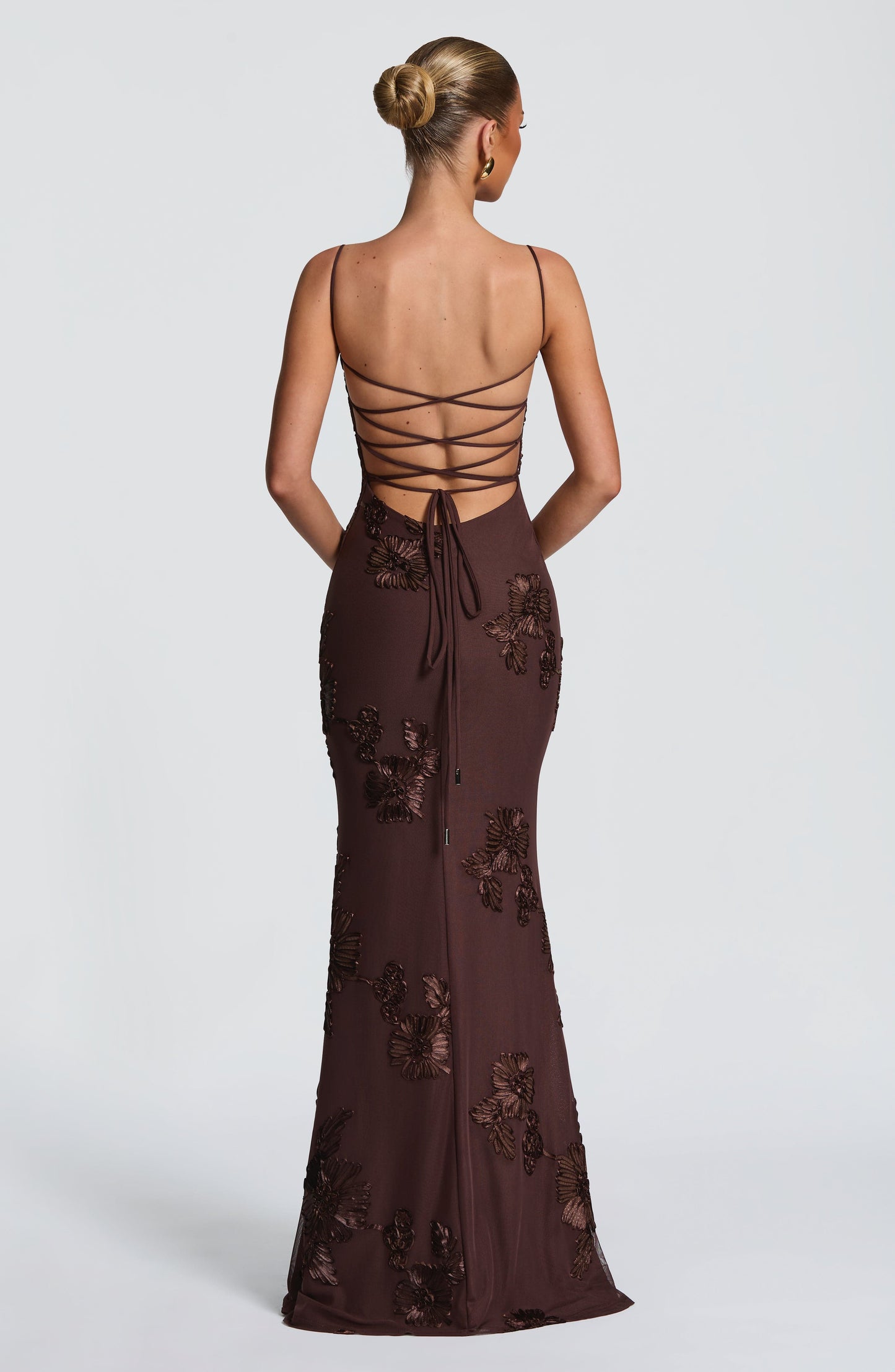 NEFERTITI MAXI DRESS - PLUM BROWN