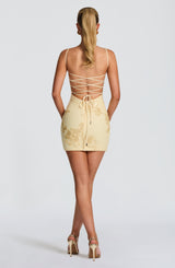 NEFERTITI MINI DRESS - LEMON