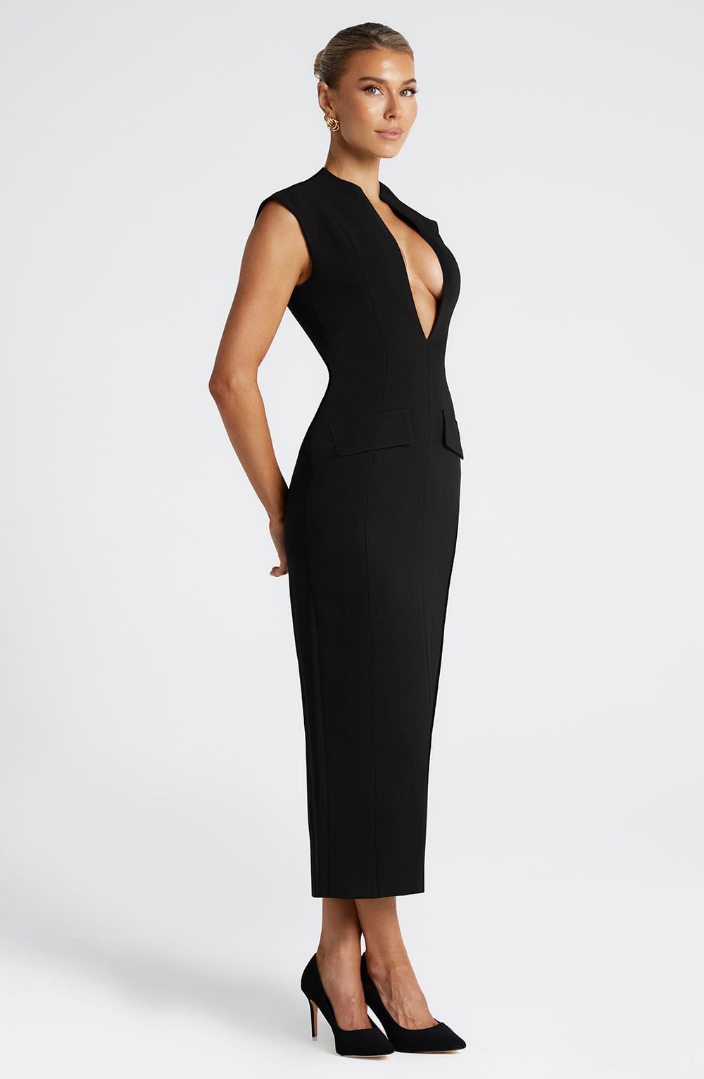 NELLIE MIDI DRESS - BLACK