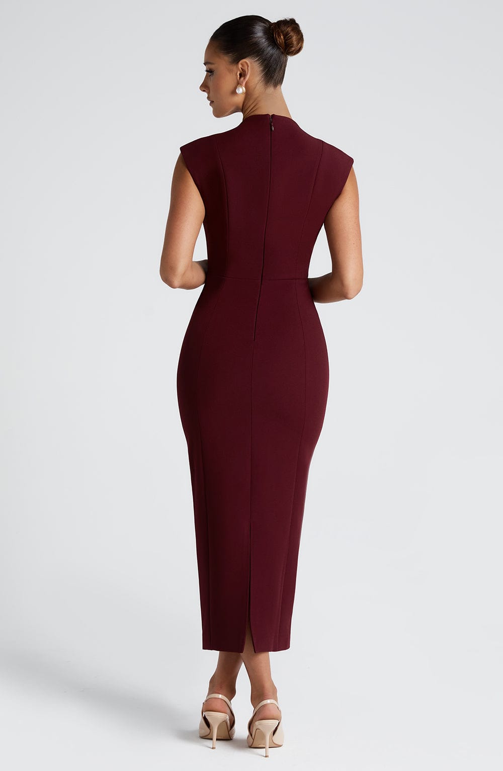 NELLIE MIDI DRESS - CHERRY LACQUER